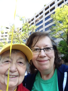 With mom and her yellow balloon at RFH 2015