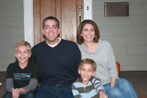James, with his family, after diagnosis and surgery.